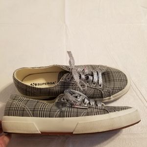 SUPERGA Plaid Lace Up Sneakers